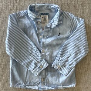 Jacadi Blue and White Striped Button Down Shirt